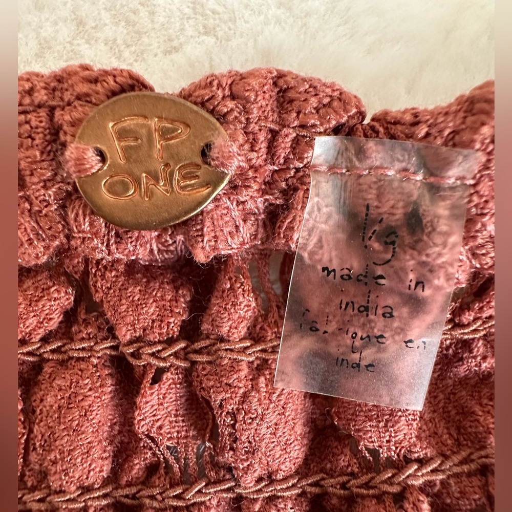 Free People FP One Adella Slip Dress Women’s Large Rust Orange Festival Boho - Picture 2 of 15